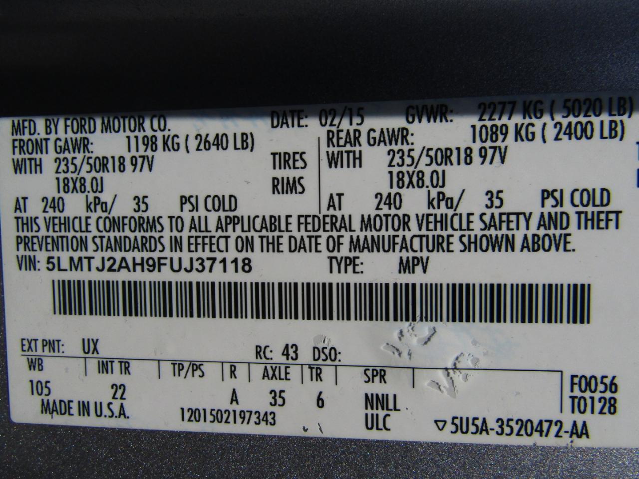 Lincoln MKC AWD 2015
