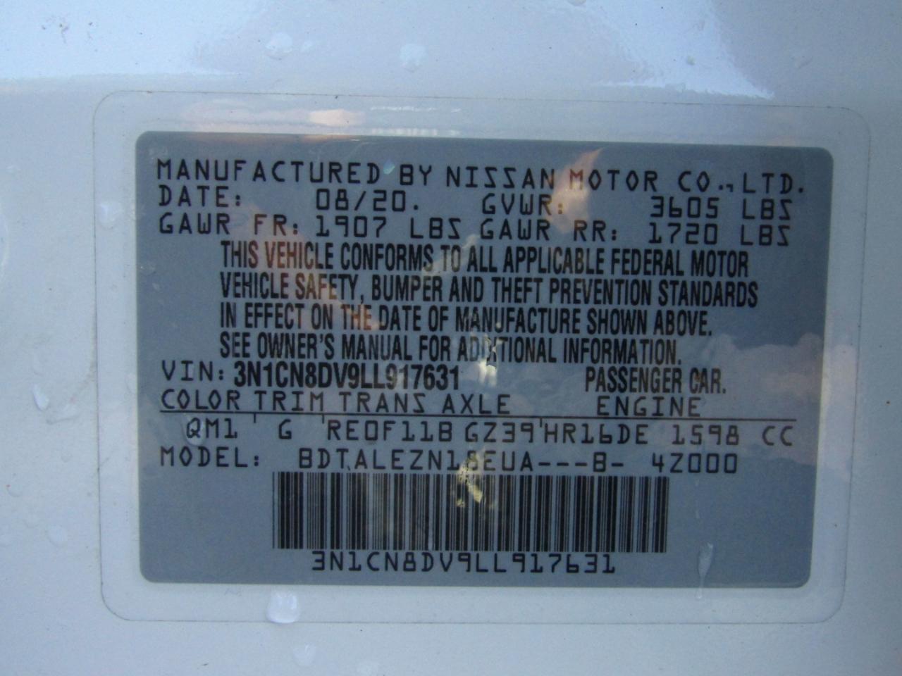Nissan Versa S CVT 2020