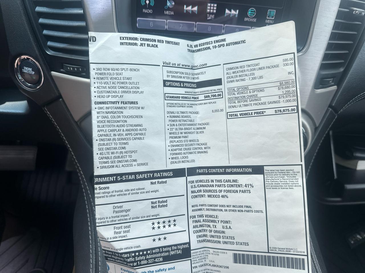 GMC Yukon 4WD 4dr Denali 2019