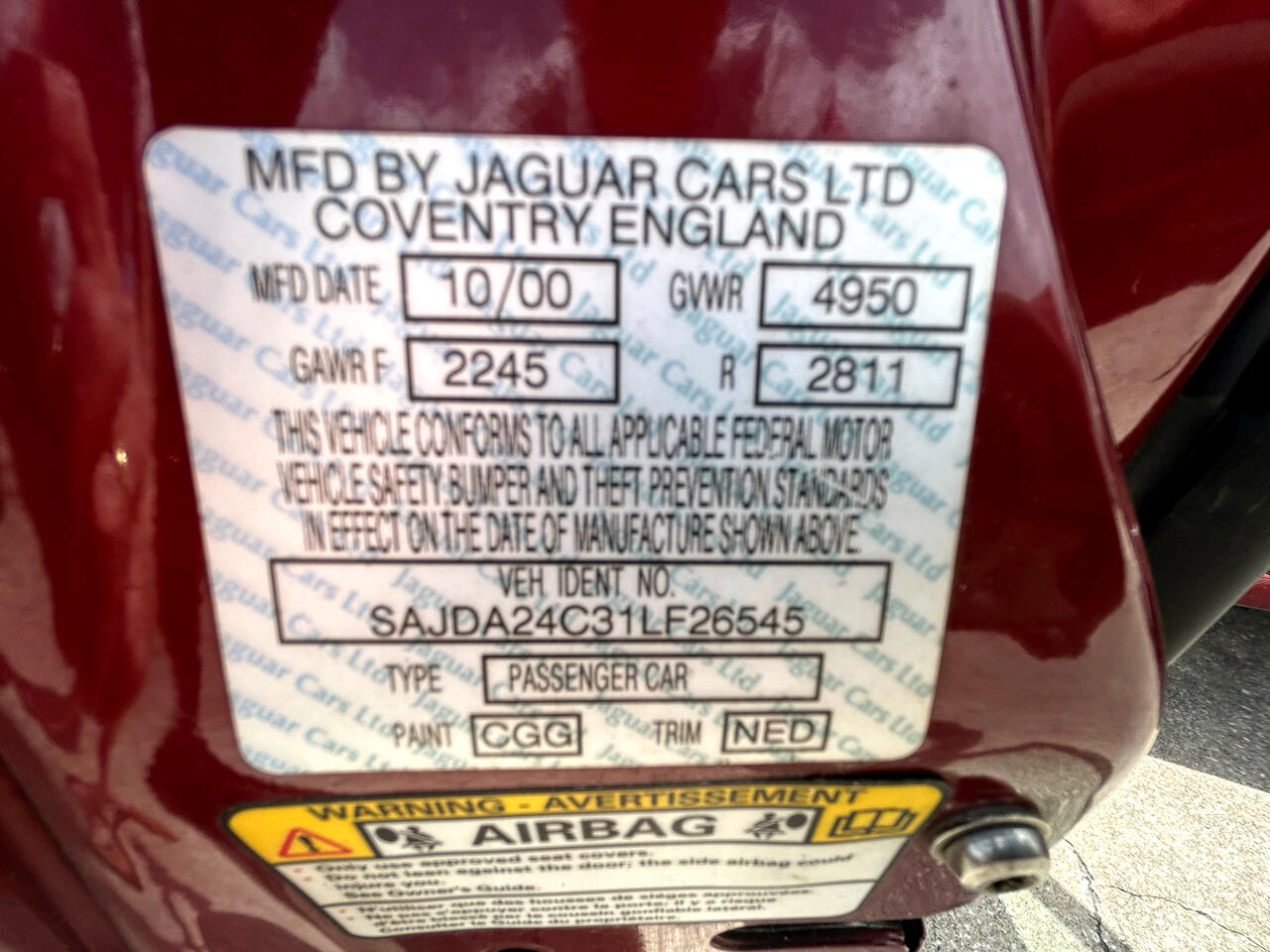 Jaguar XJ 4dr Sdn Vanden Plas 2001 Jaguar XJ 4dr Sdn Vanden Plas 2001