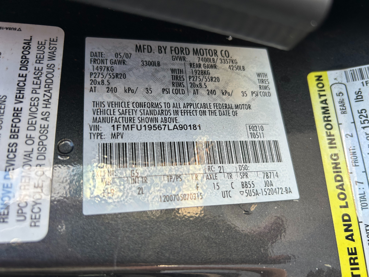 Ford Expedition 2WD 4dr Limited 2007