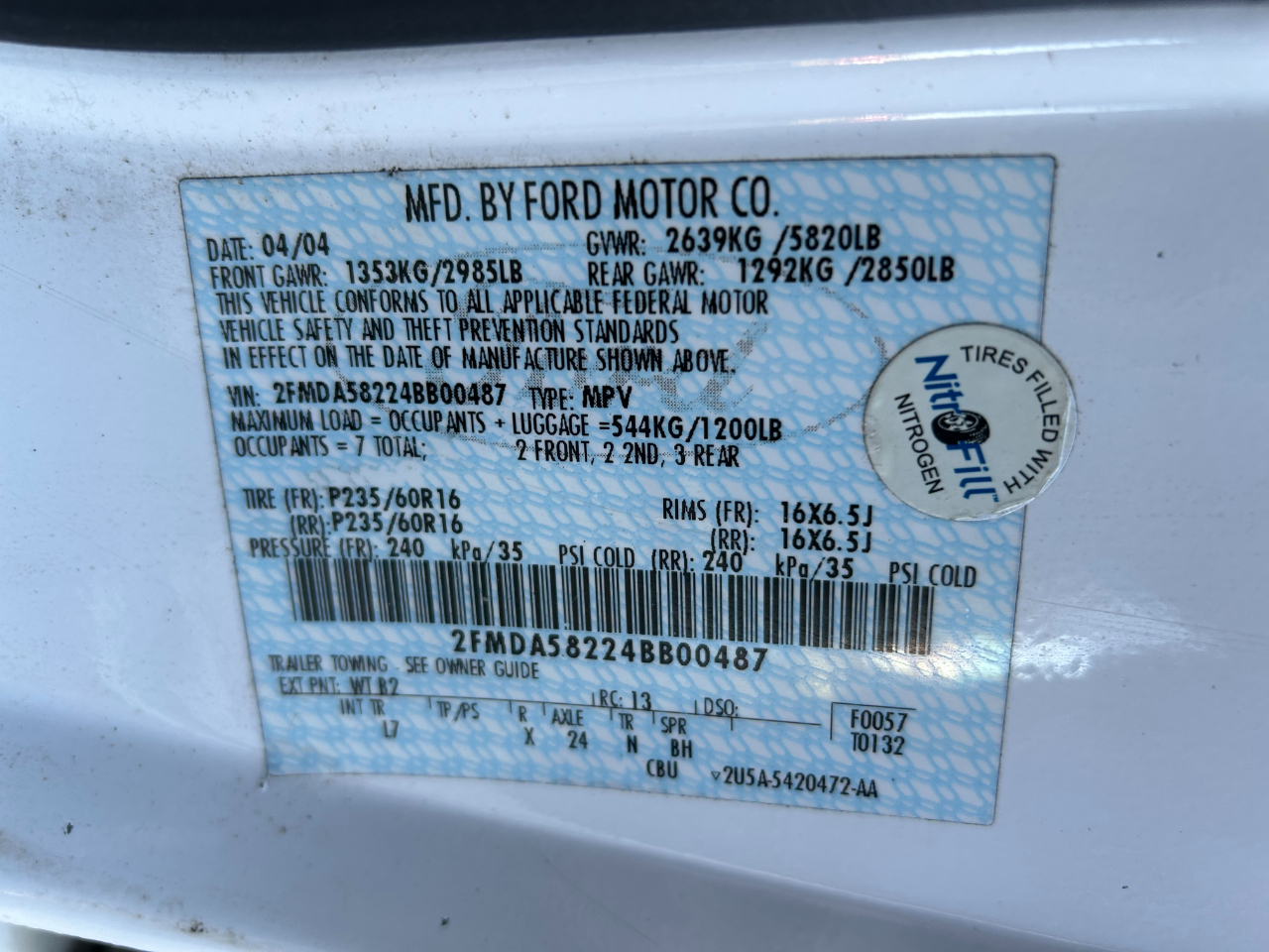 Ford Freestar Wagon 4dr Limited 2004