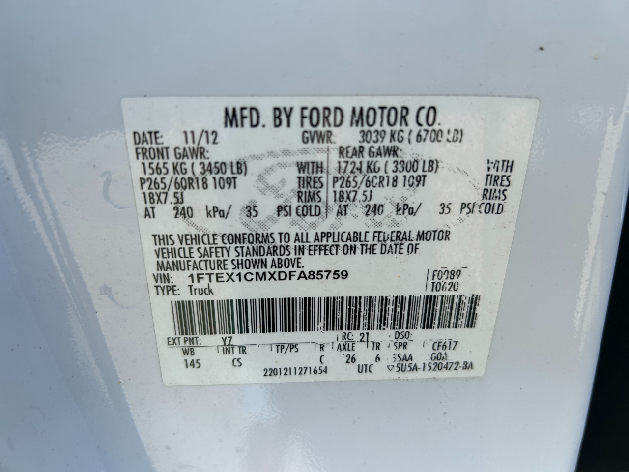 Ford F-150 2WD SuperCab 145" XLT 2013