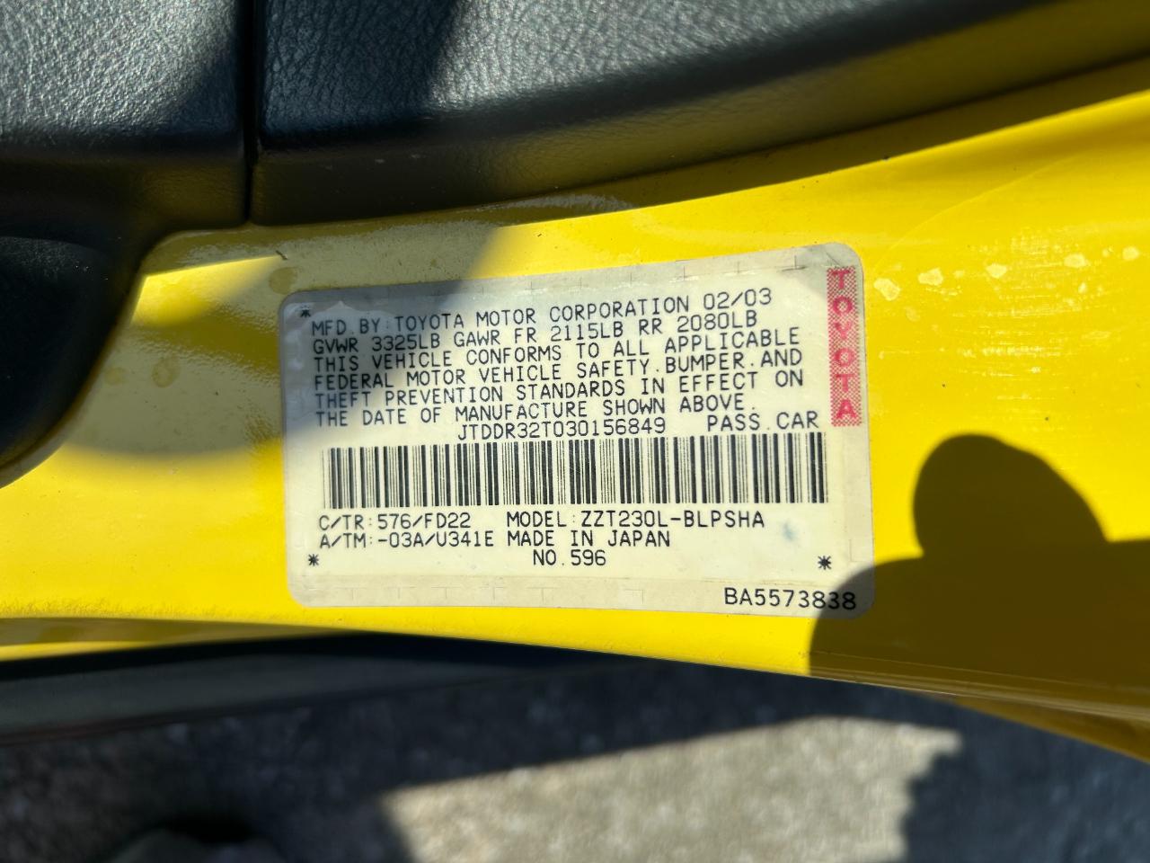 Toyota Celica 3dr LB GT Auto (Natl) 2003