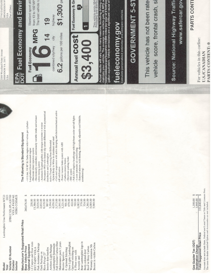 Lamborghini Urus Performante 2023 Lamborghini Urus Performante 2023