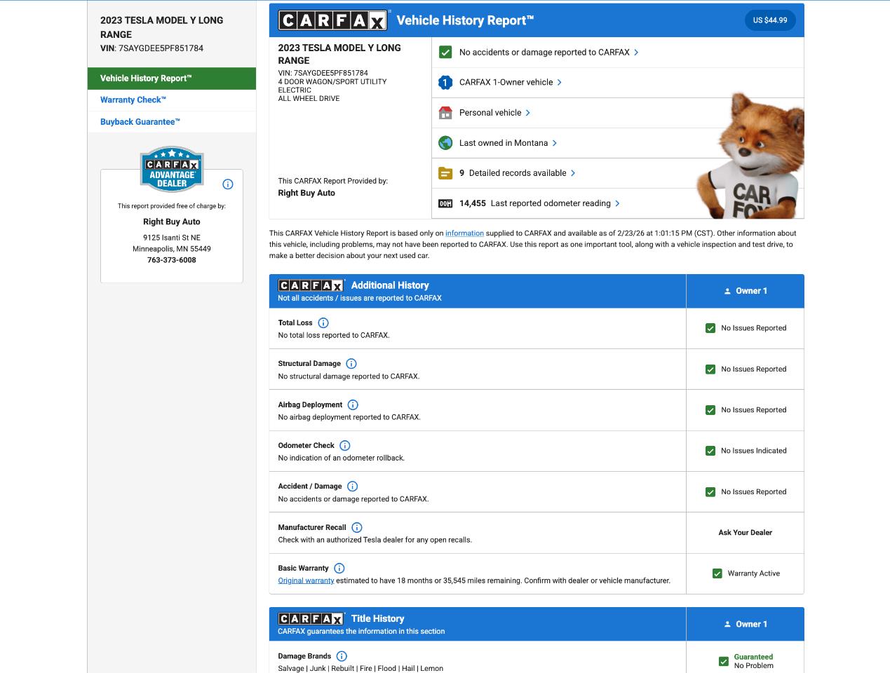 Tesla Model Y Long Range AWD 2023