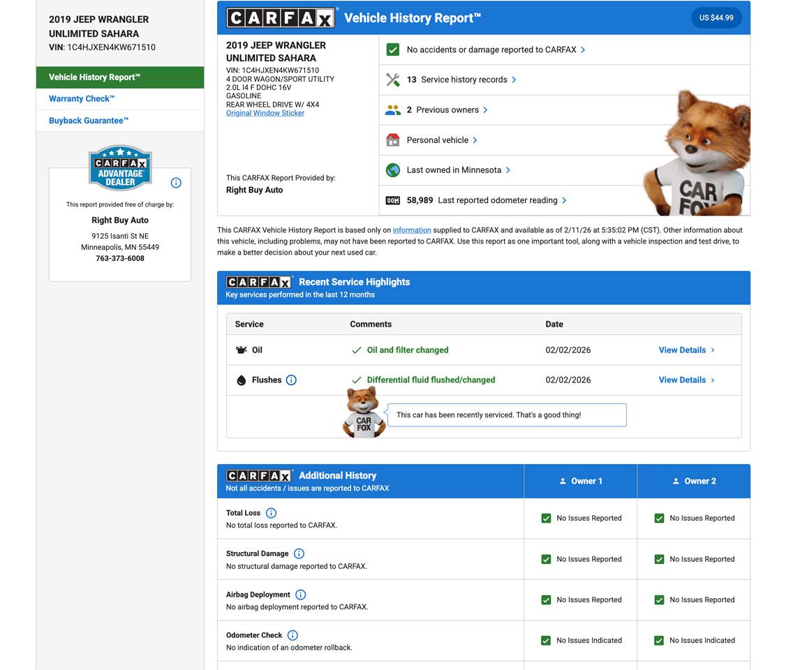 Jeep Wrangler Unlimited Sahara 2019