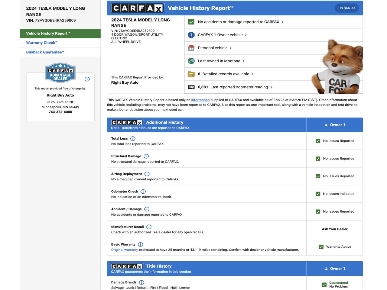 Tesla Model Y Long Range 2024