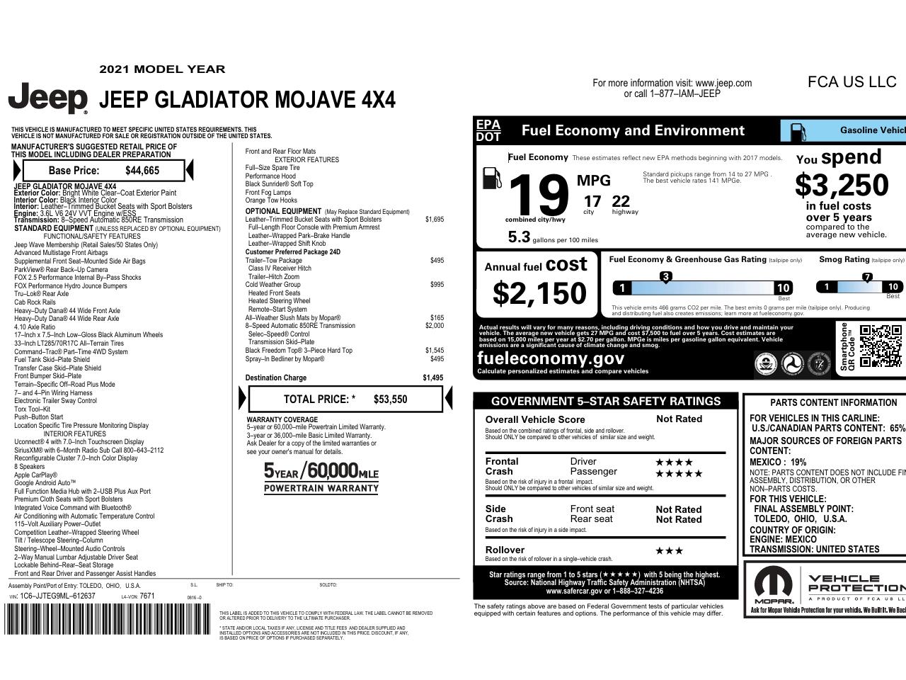 Jeep Gladiator Mojave 2021