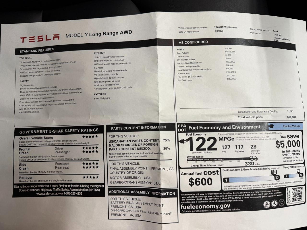Tesla Model Y Long Range 2023