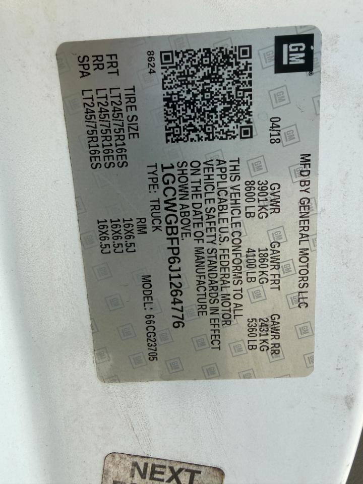 Chevrolet Express 2500 Cargo Extended 2018