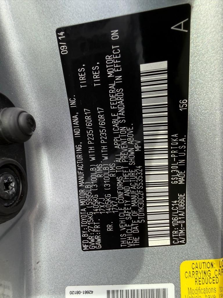 Toyota Sienna XLE FWD 8-Passenger V6 2015