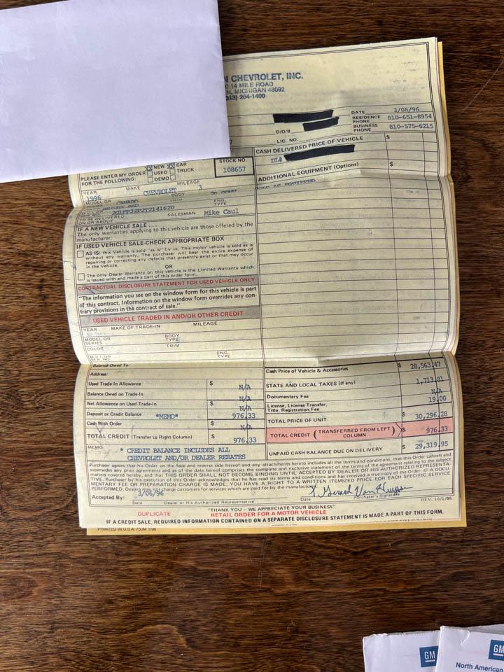 Chevrolet Camaro  1996