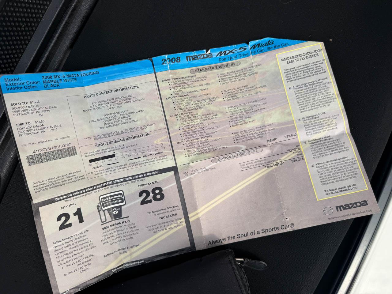 Mazda MX-5 Miata Touring 2008
