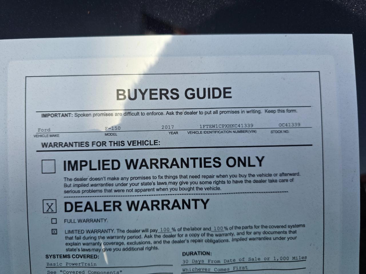 Ford F-150 XL SuperCrew 5.5-ft. Bed 2WD 2017