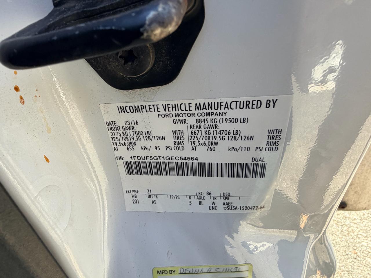 Ford F-550 Regular Cab DRW 2WD 2016