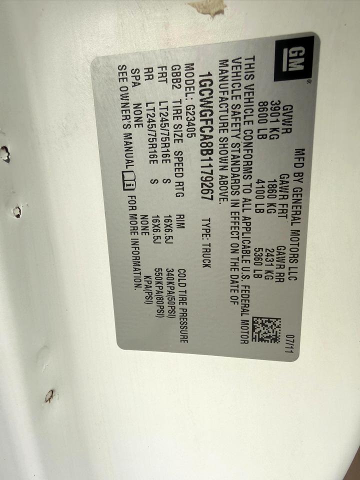 Chevrolet Express 2500 Cargo 2011