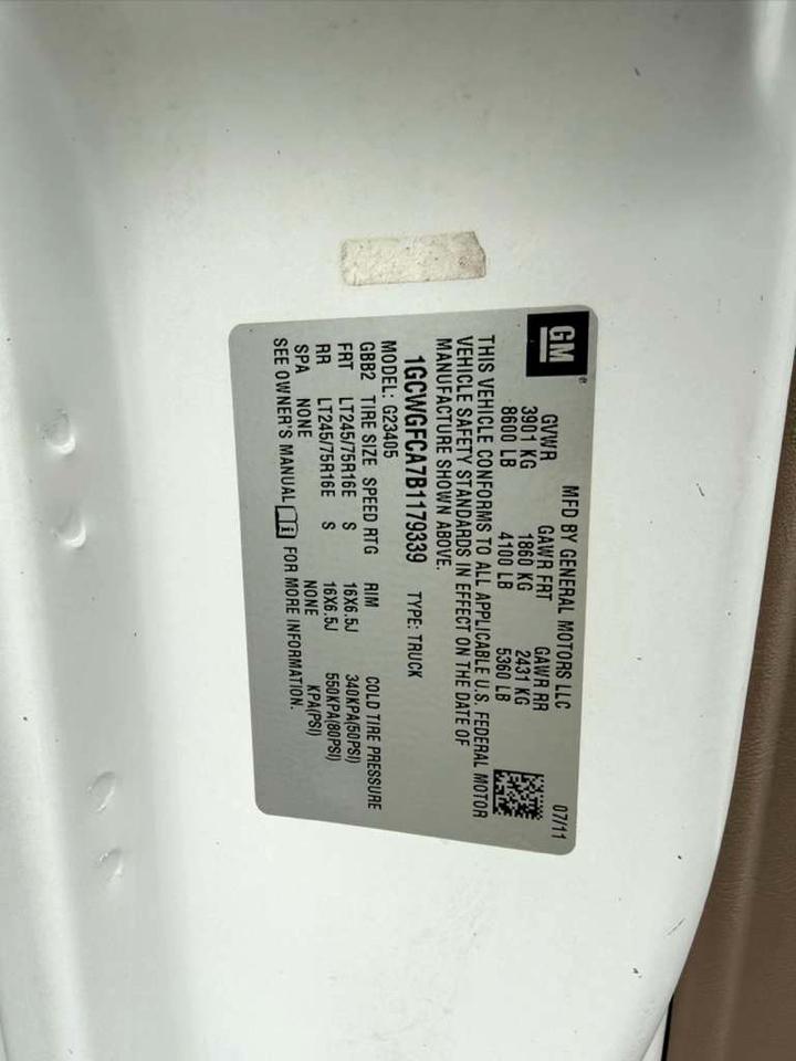 Chevrolet Express 2500 Cargo 2011