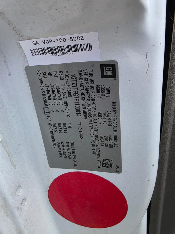 GMC Savana G3500 Cargo 2015
