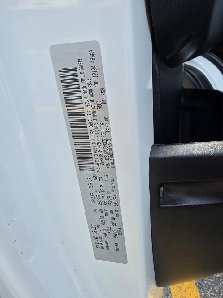 RAM Promaster 3500 High Roof w/Extended Length 2019