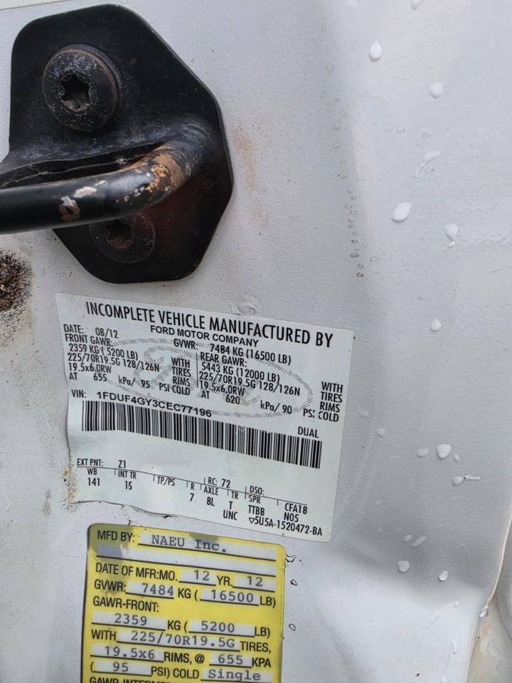 Ford F-450 SD Regular Cab DRW 2WD 2012