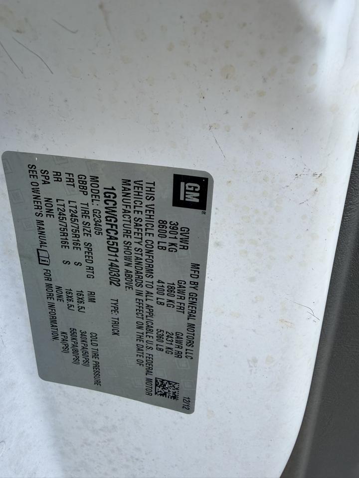 Chevrolet Express 2500 Cargo 2013