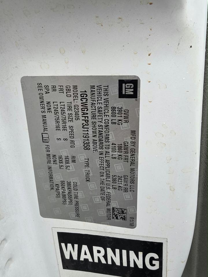 Chevrolet Express 2500 Cargo 2018