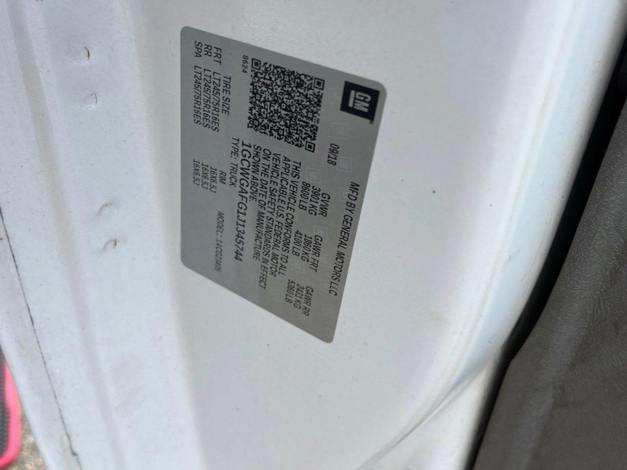 Chevrolet Express 2500 Cargo 2018