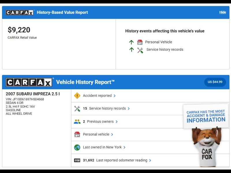 Subaru Impreza 2.5i 2007