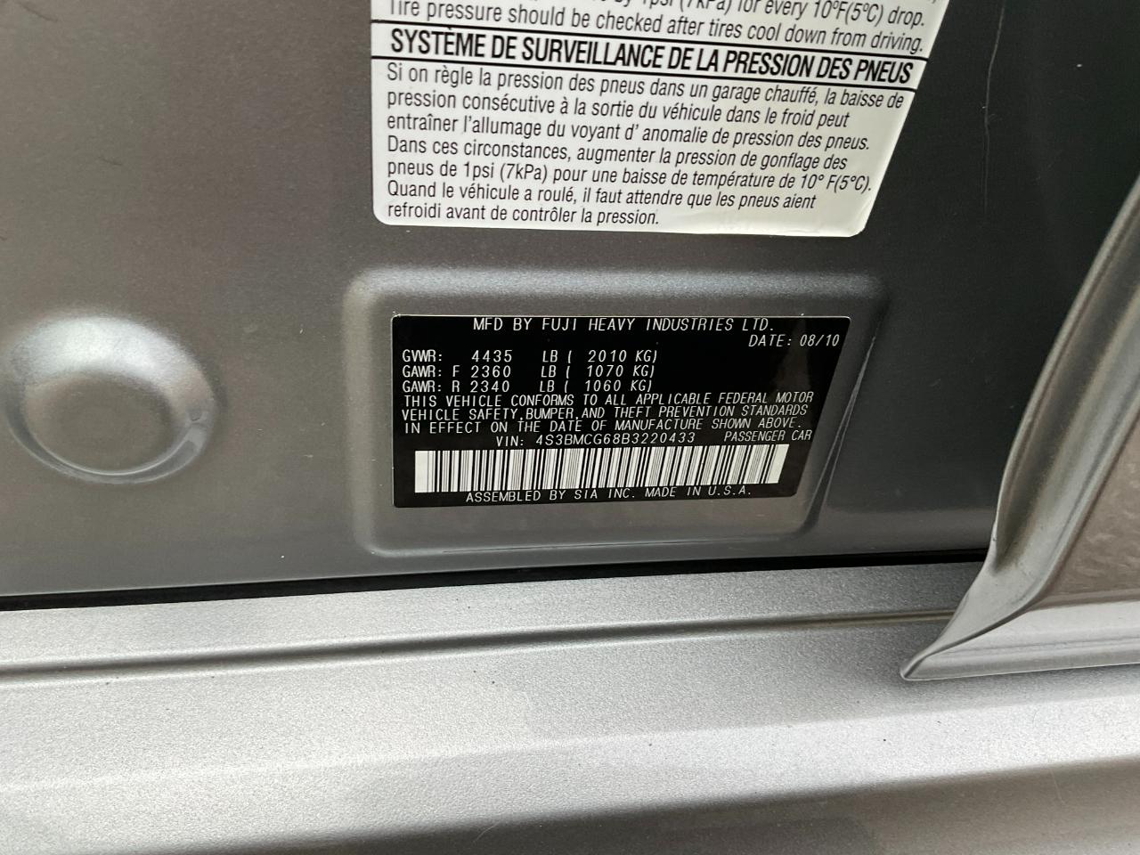 Subaru Legacy 2.5i Premium 2011