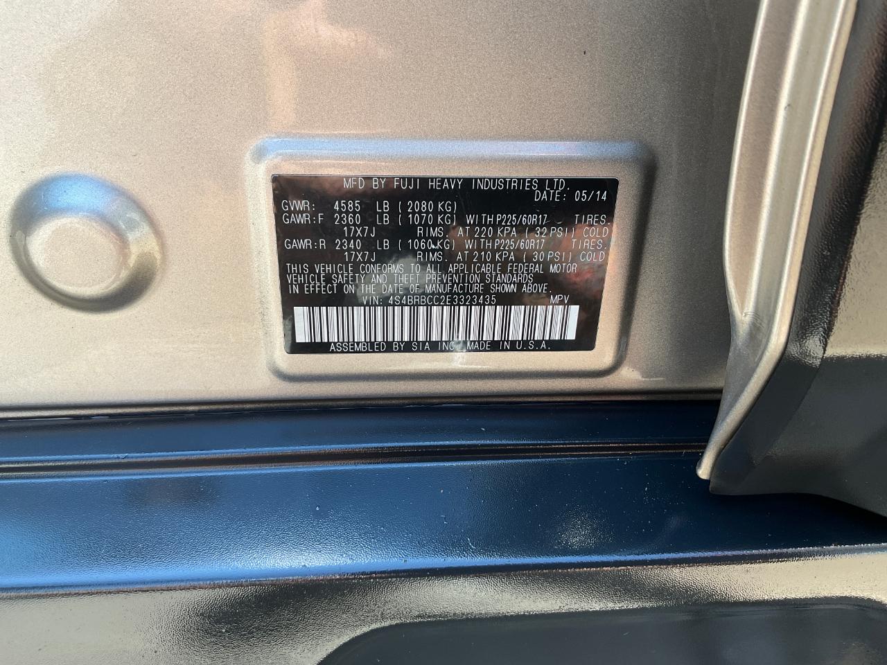 Subaru Outback 2.5i Premium 2014