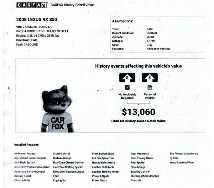 Lexus RX 350 FWD 2008