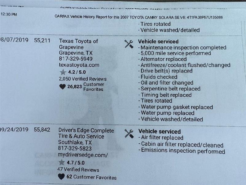 Toyota Camry Solara SLE Convertible 2007