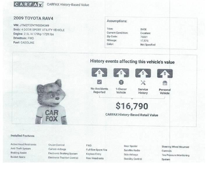 Toyota RAV4 Base I4 2WD 2009