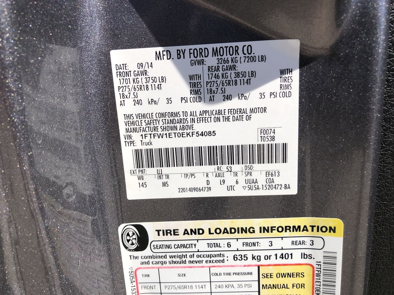 Ford F-150 4WD SuperCrew 145" XL 2014