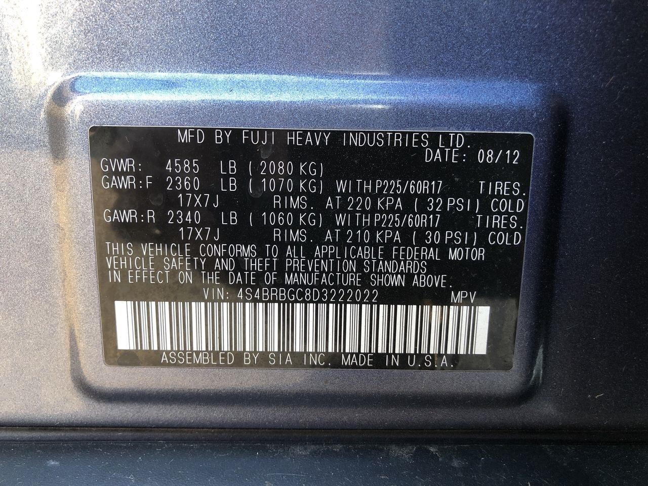 Subaru Outback 4dr Wgn H4 Auto 2.5i Premium 2013