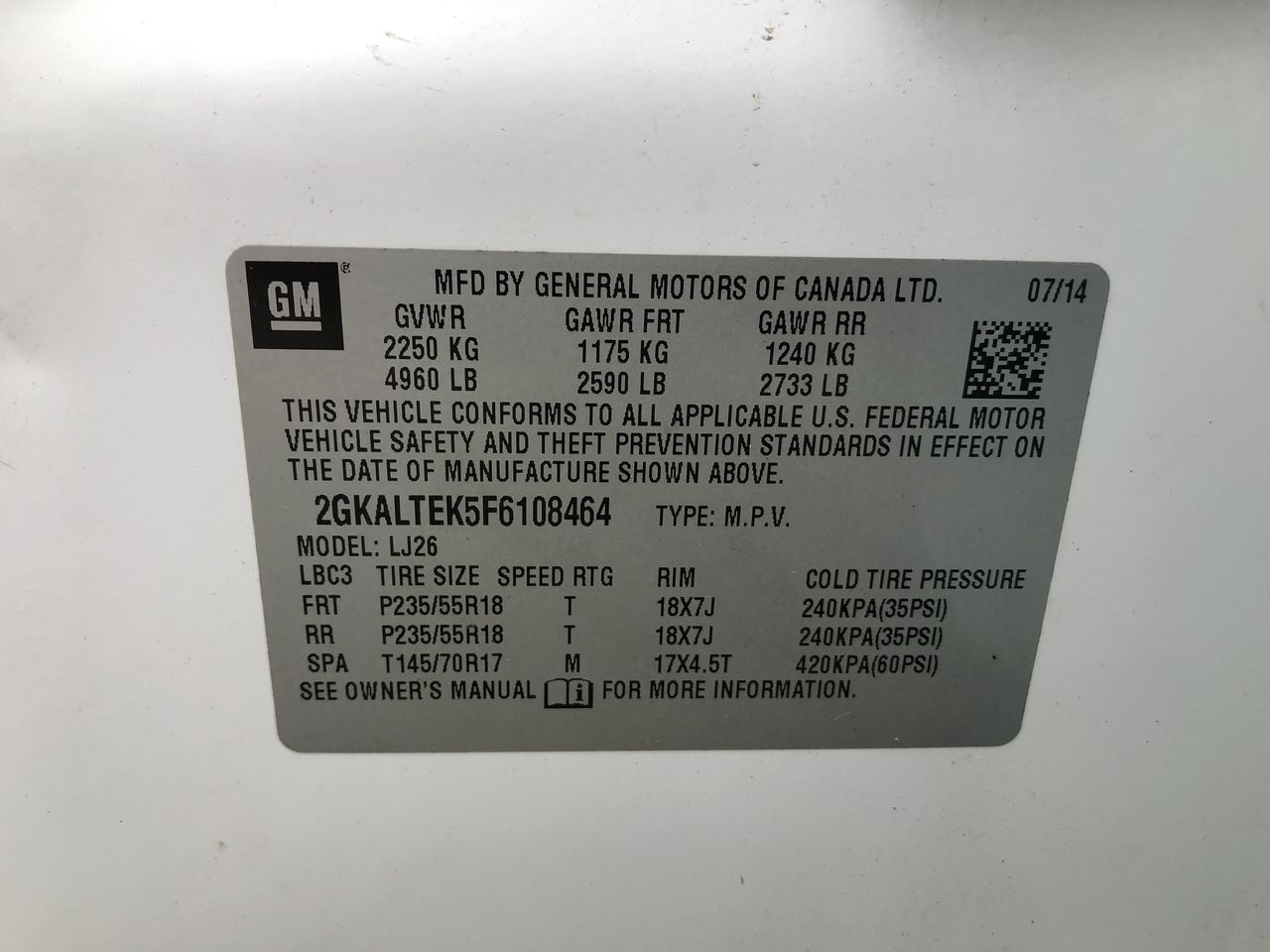 GMC Terrain FWD 4dr SLT w/SLT-2 2015