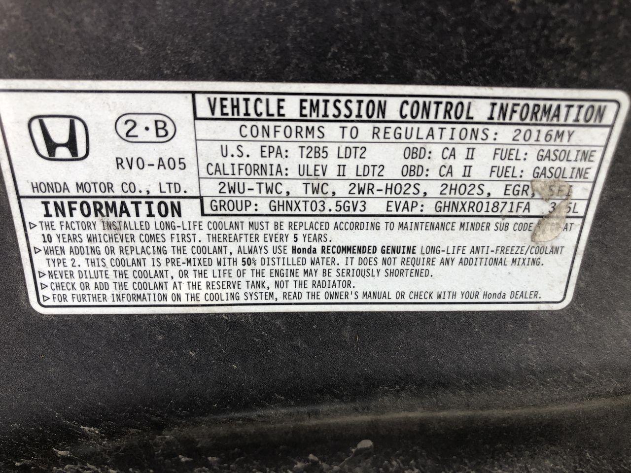 Honda Odyssey 5dr Touring Elite 2016