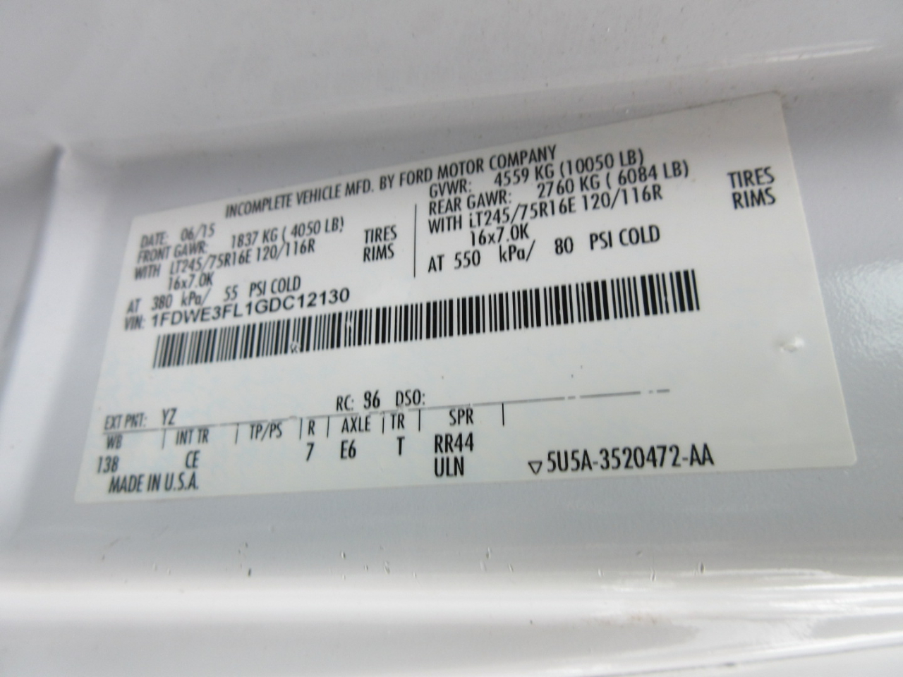 Ford Econoline E-350 Super Duty 2016 Ford Econoline E-350 Super Duty 2016