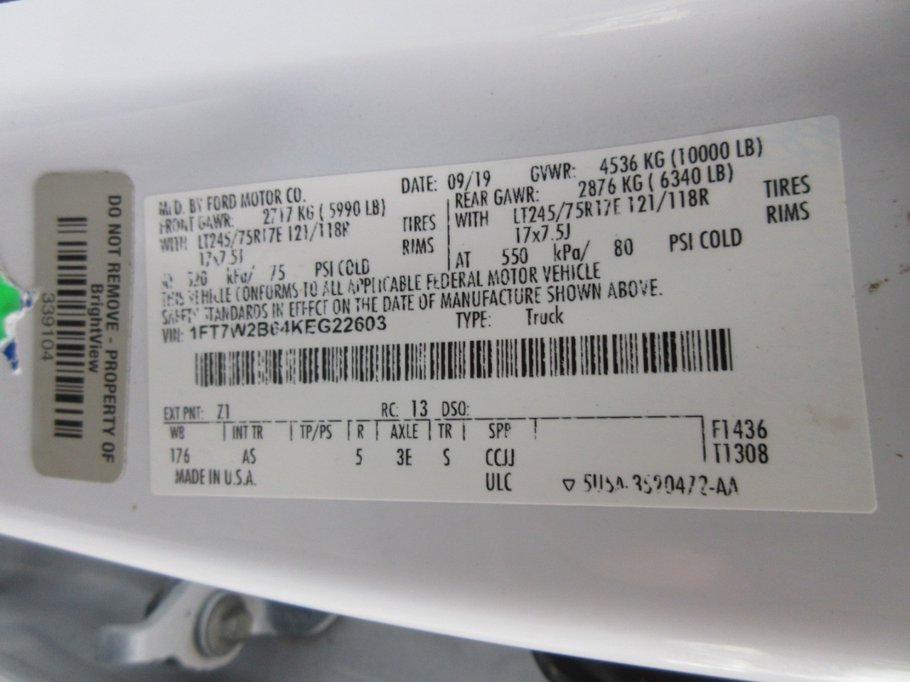 Ford F-250 SD XL Crew Cab Long Bed 4WD 2019