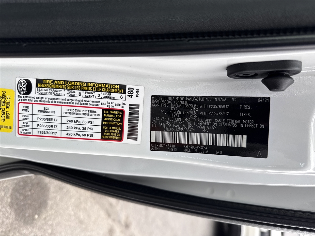 Toyota Sienna XLE FWD 8-Passenger (Natl) 2021 Toyota Sienna XLE FWD 8-Passenger (Natl) 2021