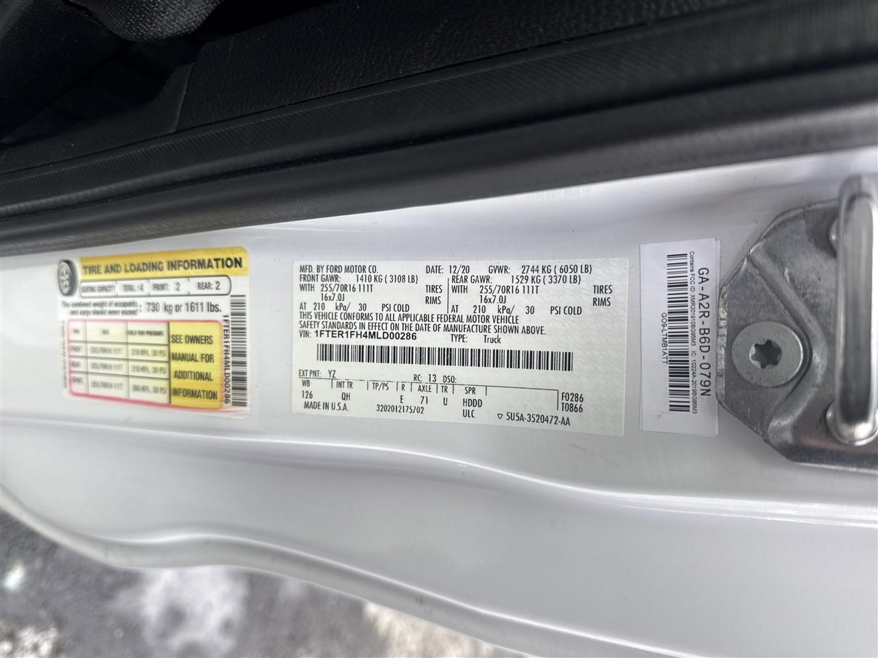 Ford Ranger LARIAT 4WD SuperCab 6' Box 2021