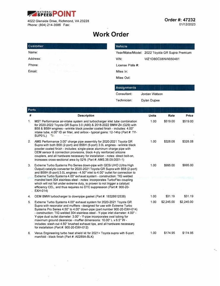 Toyota GR Supra A91-CF Edition Auto (Natl) 2022