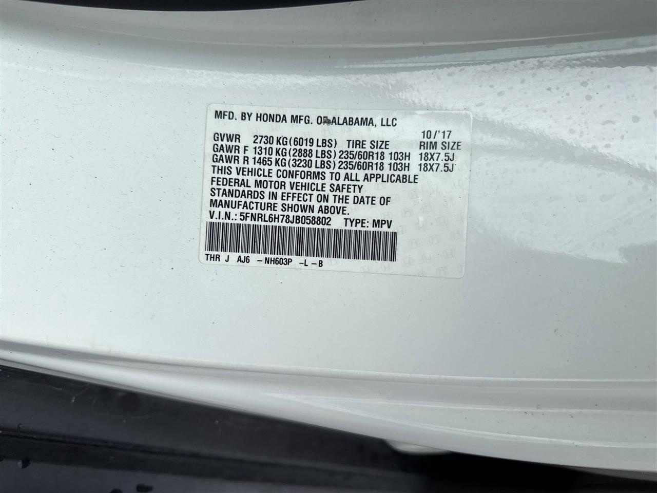 Honda Odyssey EX-L Auto 2018