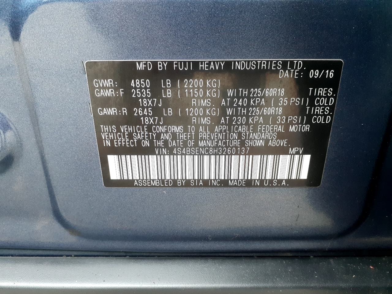 Subaru Outback 3.6R Limited 2017