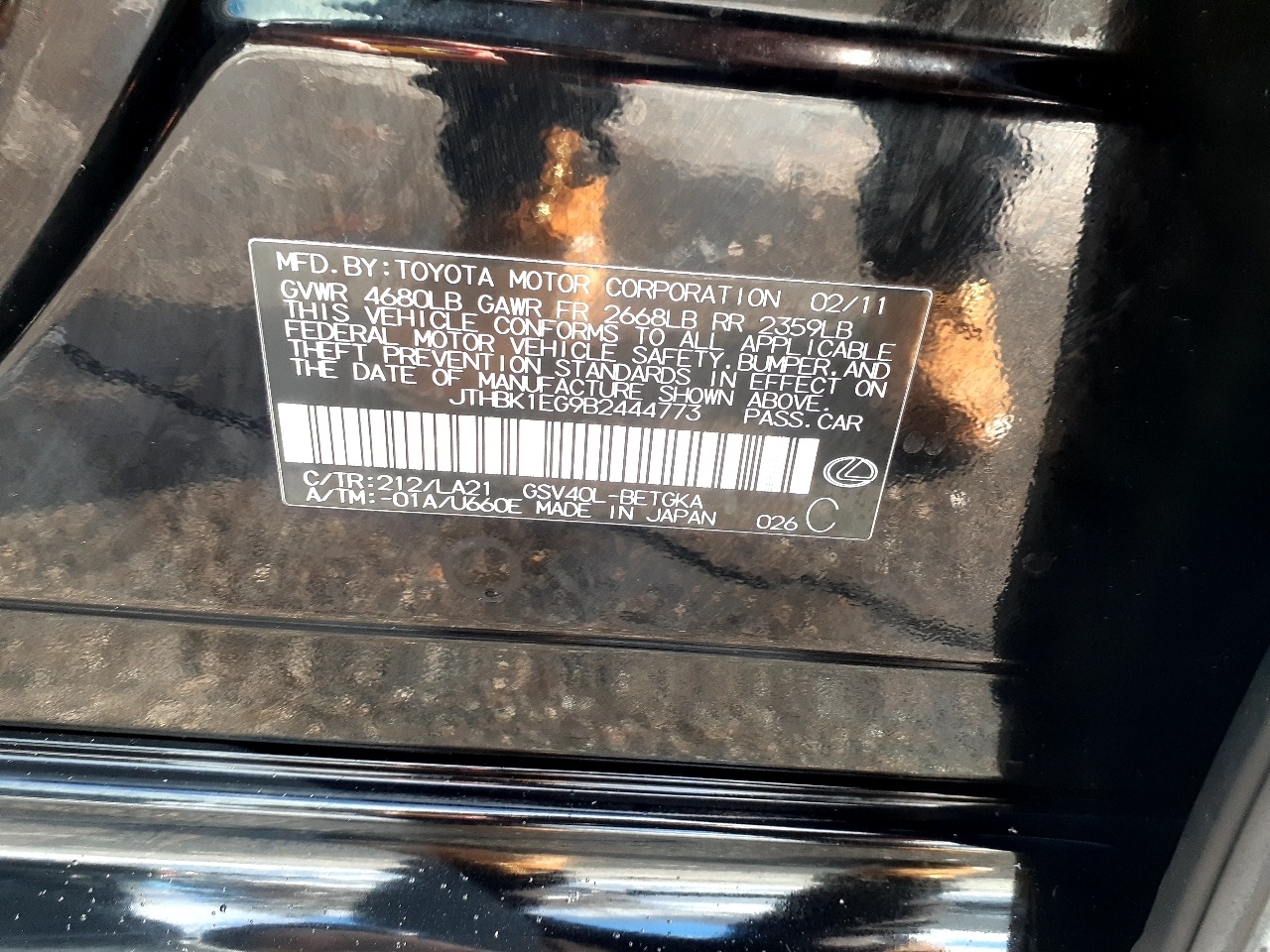 Lexus ES 350 4dr Sdn 2011