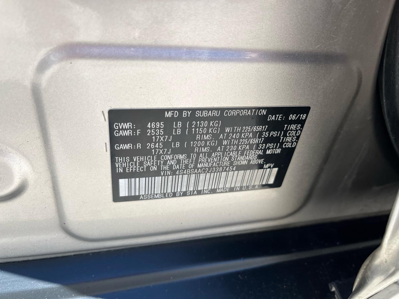 Subaru Outback 2.5i 2018