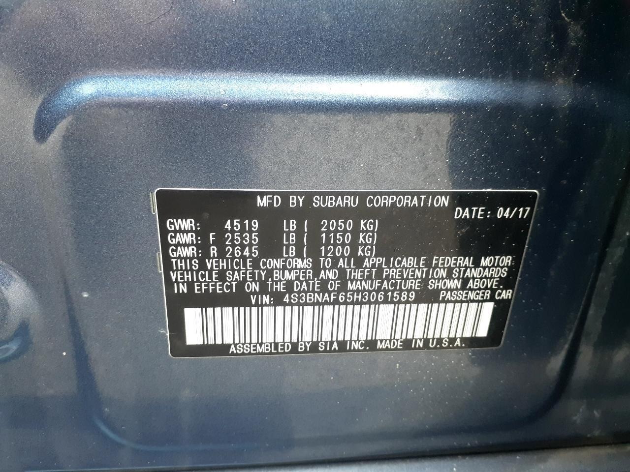 Subaru Legacy 2.5i Premium 2017