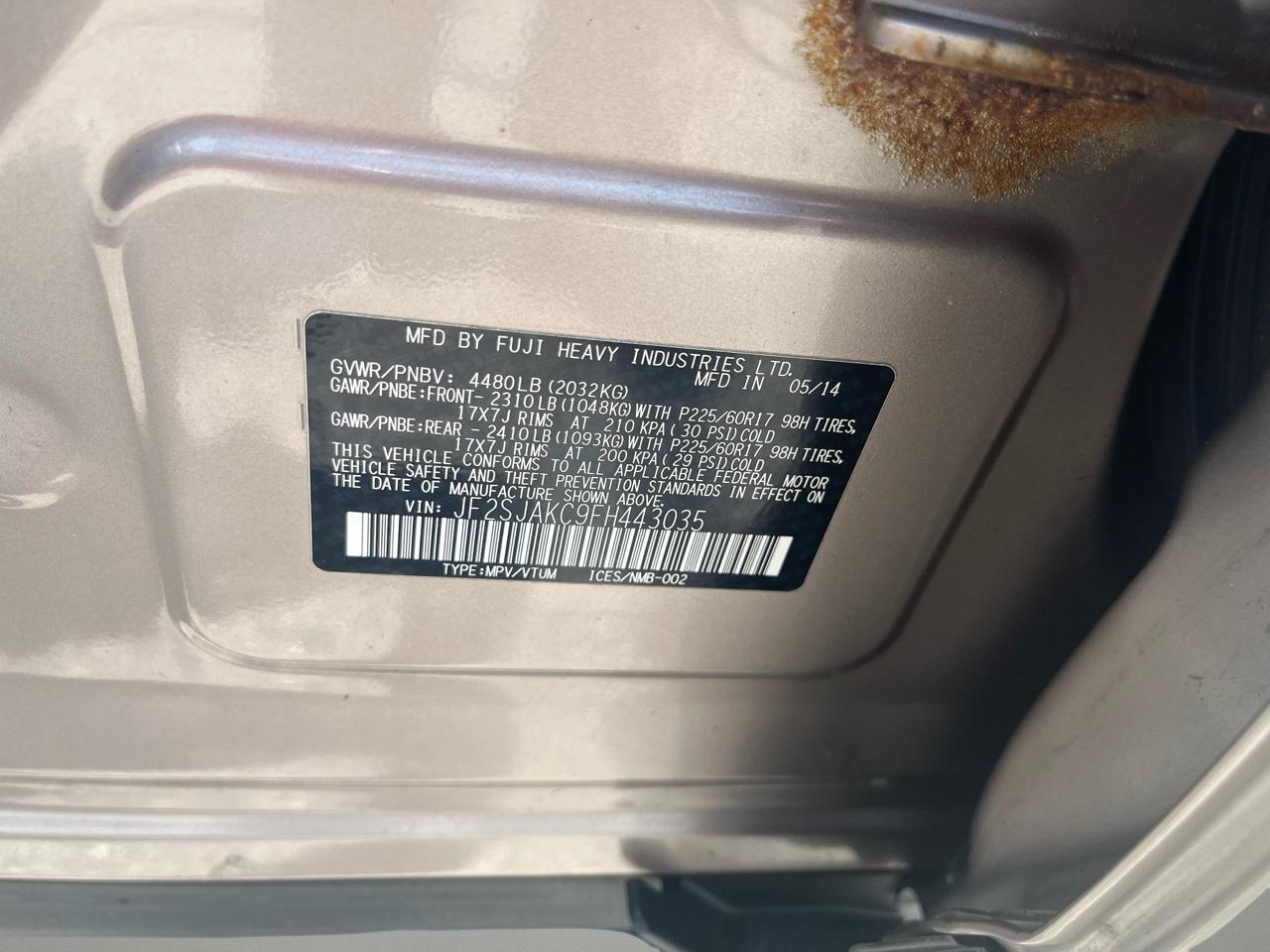 Subaru Forester 4dr CVT 2.5i Limited PZEV 2015