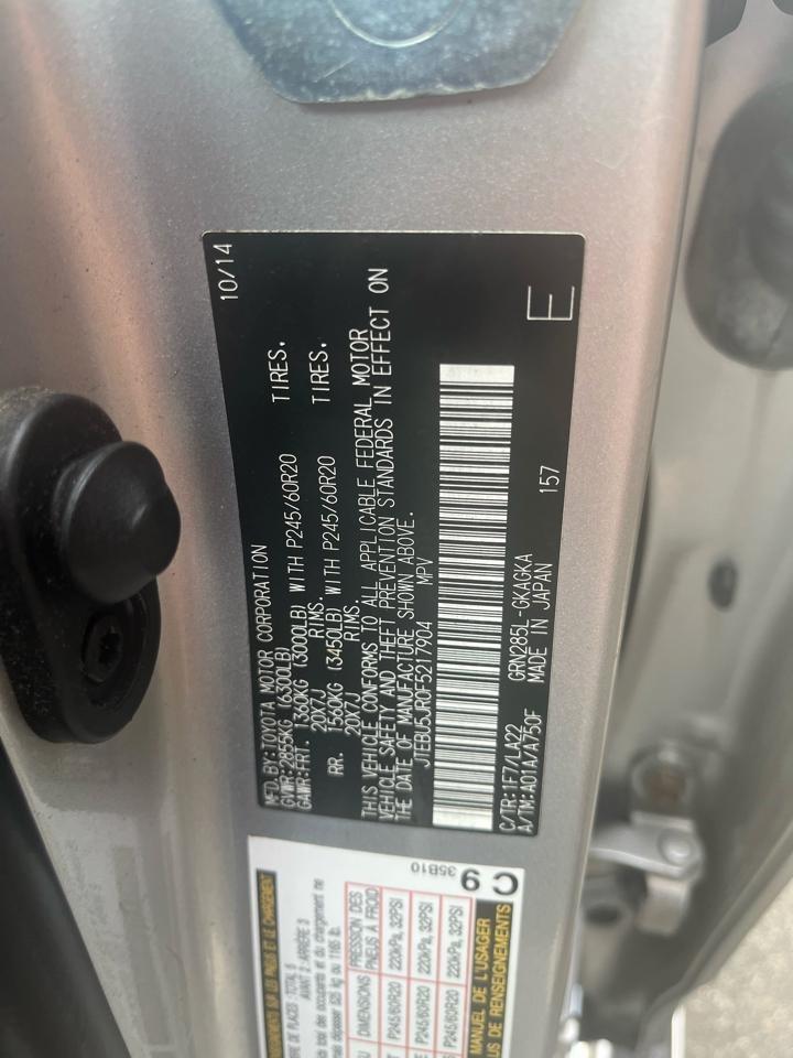 Toyota 4Runner 4WD 4dr V6 Limited (Natl) 2015